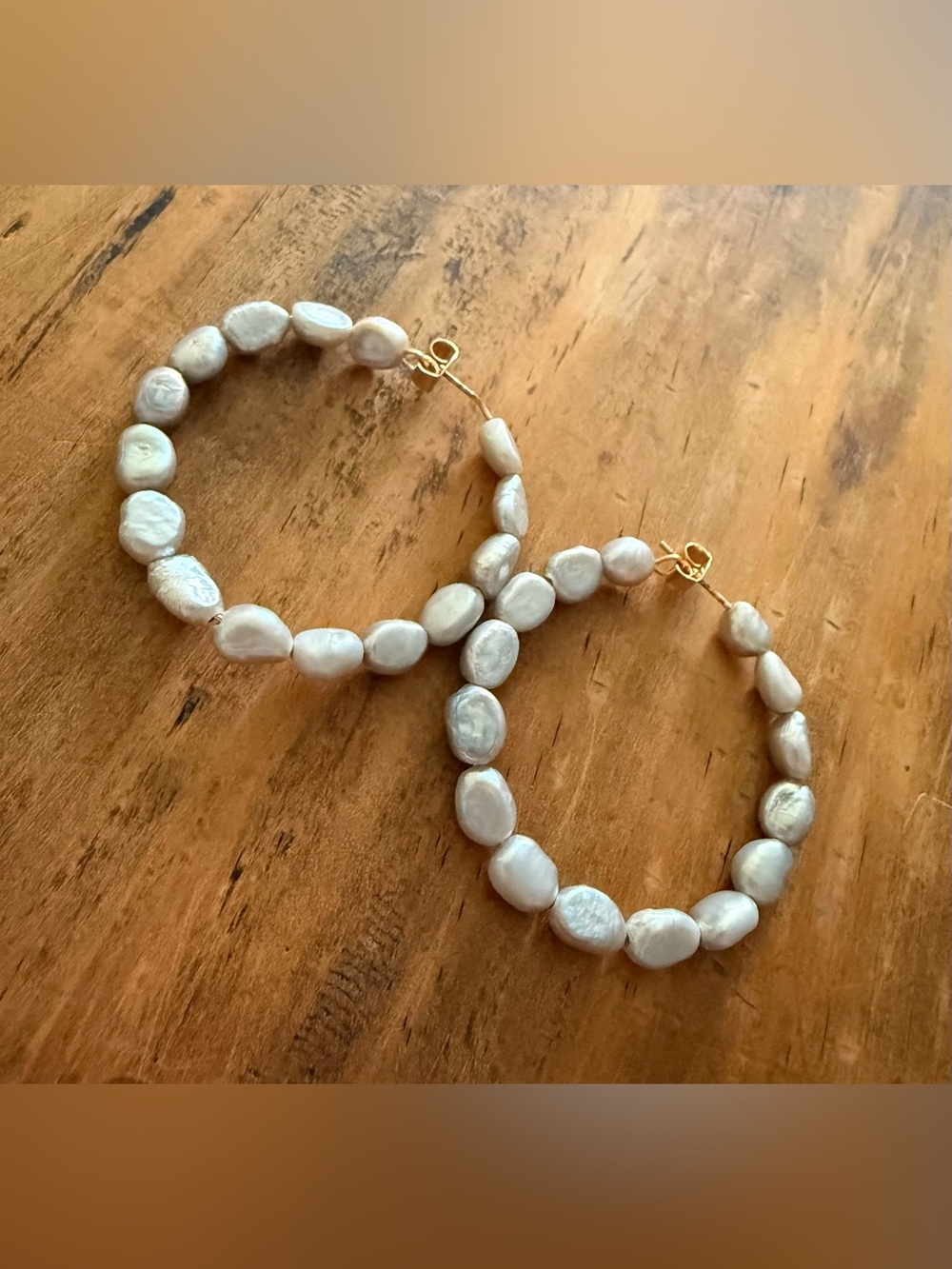 Classic Freshwater Pearl Hoop Earrings